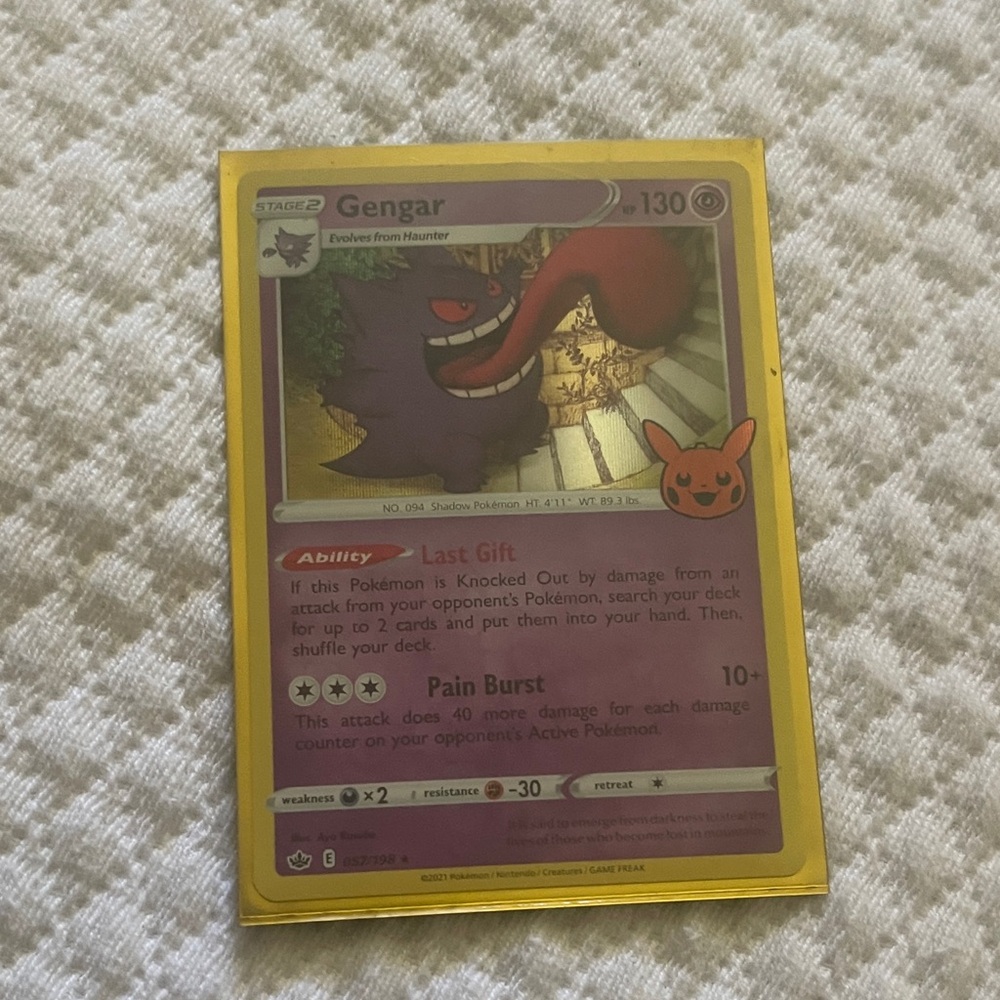 Pokemon Trading Card - Gengar with Gold and Purple